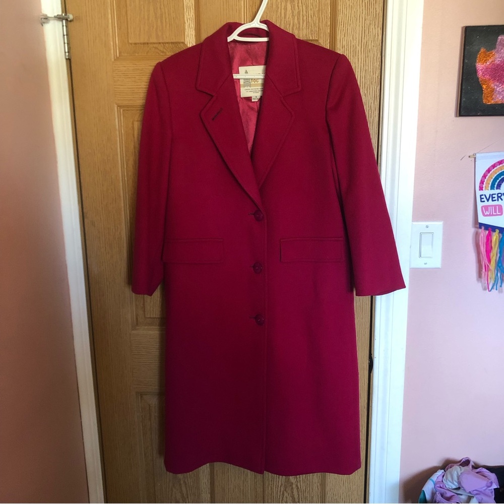 London Fog Magenta Wool Coat